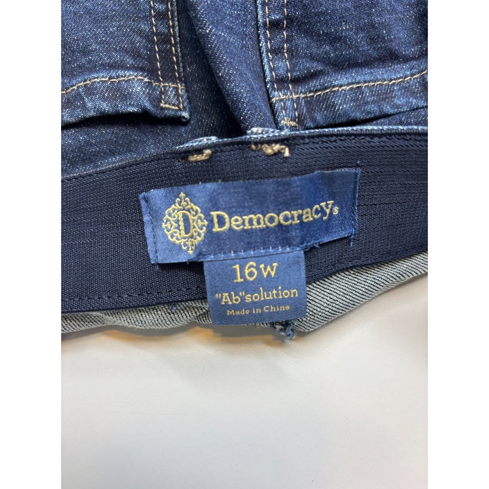 Democracy Jeans Plus 16W Blue Ab Solution Skyrise Barrel Leg New - Picture 5 of 11